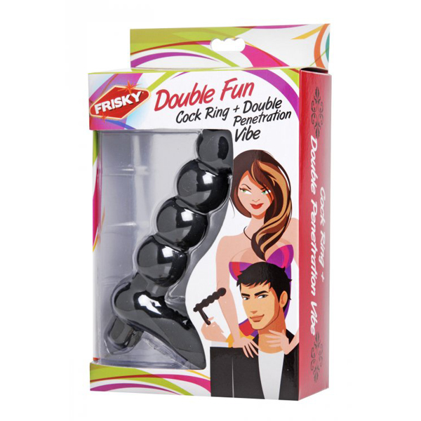 Frisky Double Fun Cock Ring With Double Penetration Vibe