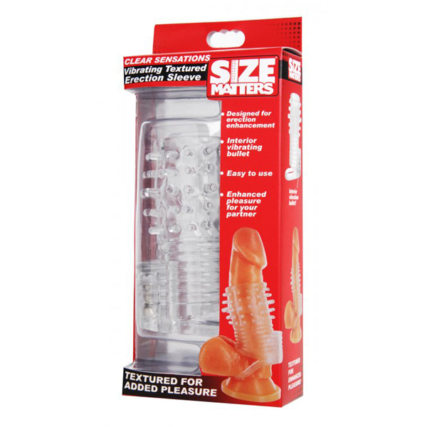 Size Matters Clear Sensations Vibrating Textured Erection Sleeve
