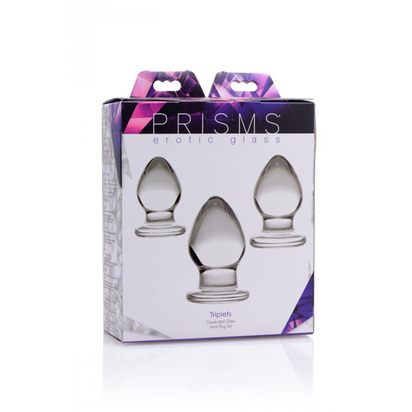 Prisms Triplets 3 Piece Glass Anal Plug Kit