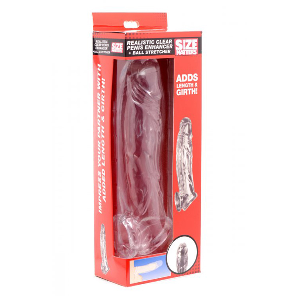 Size Matters Realistic Clear Penis Enhancer + Ball Stretcher