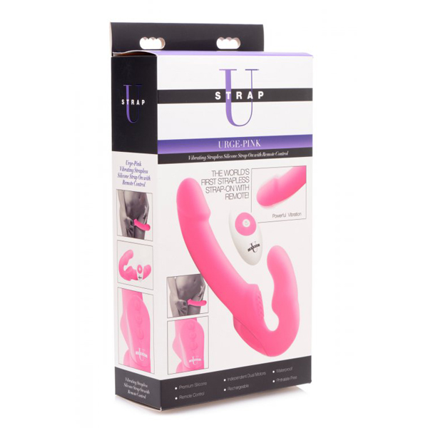 Strap U Urge Vibrating Strapless With Remote Pink