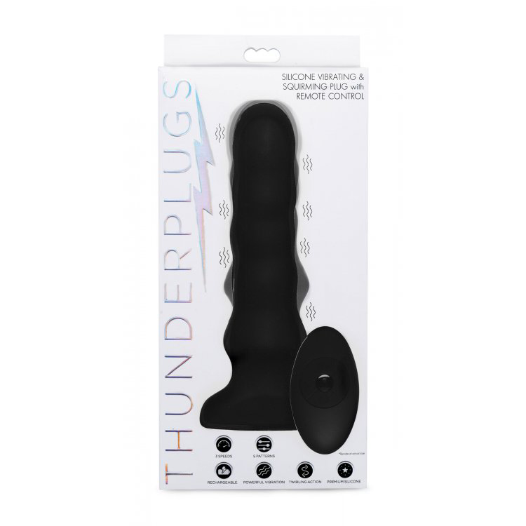 Thunder Plugs Silicone Vibrating & Squirming Plug With Remote Control
