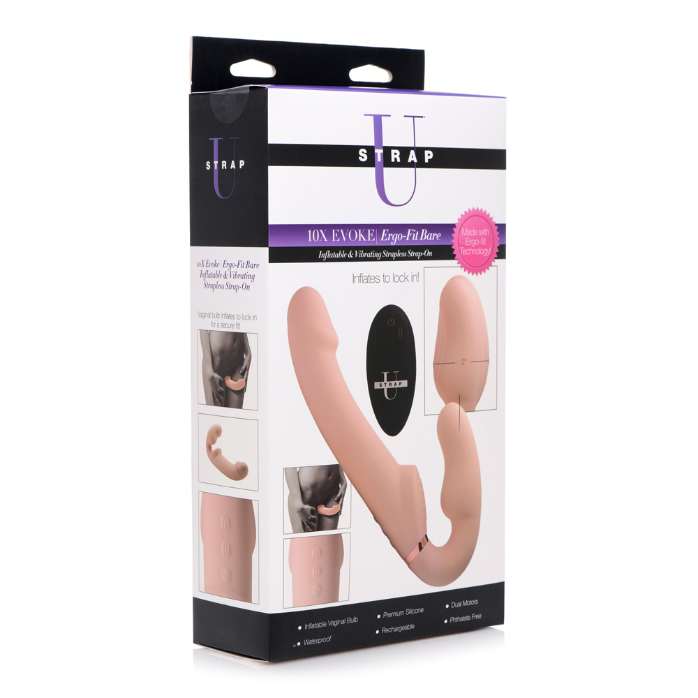 Strap U Remote Control Inflatable Vibrating Silicone Ergo Fit Strapless Strap-On