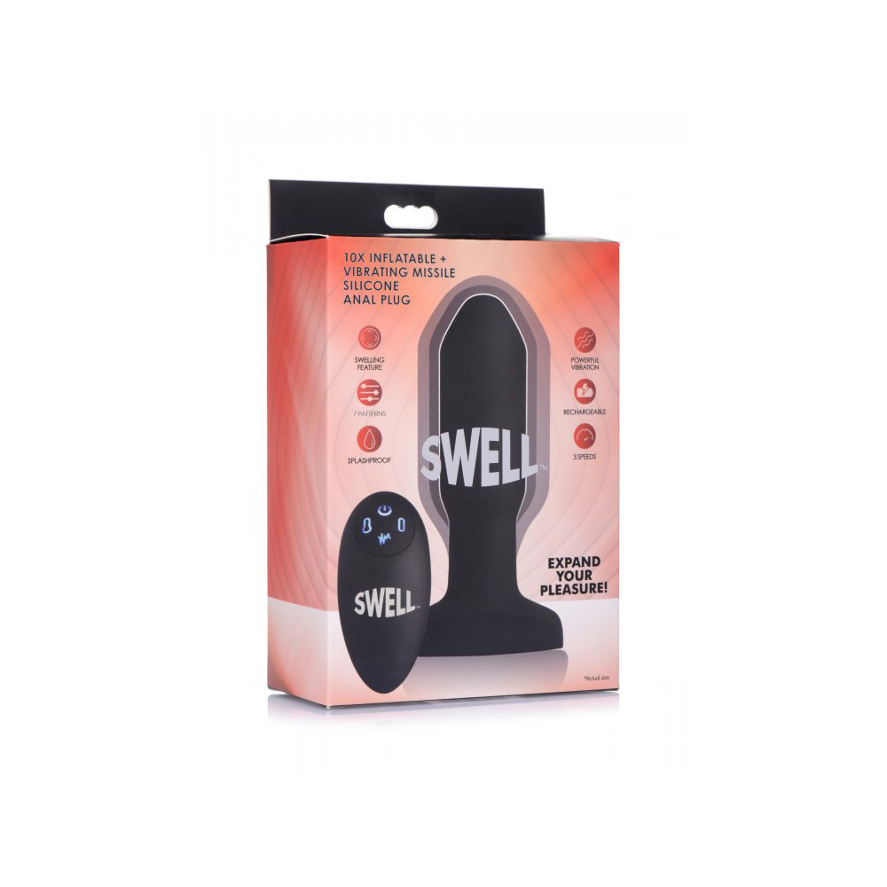 Swell Worlds First Remote Control Inflatable 10X Vibrating Missile Silicone Anal Plug