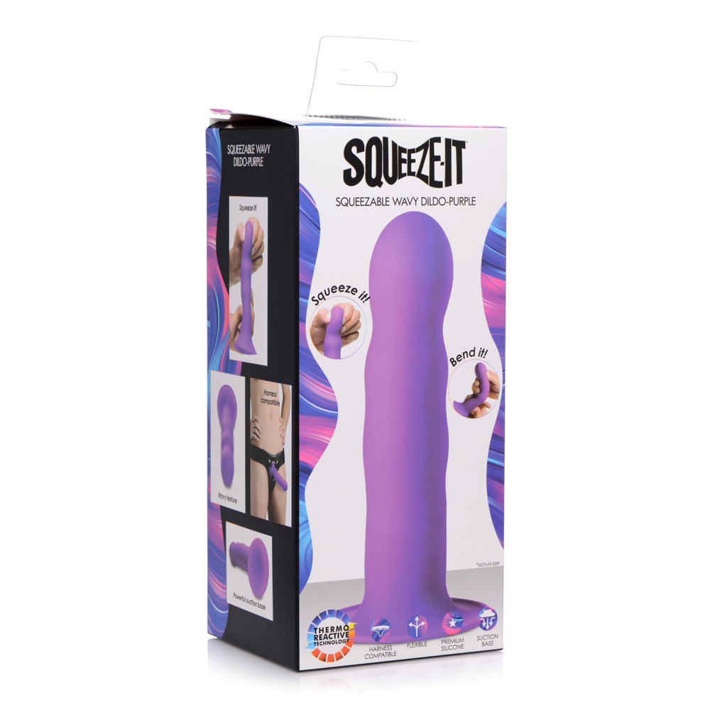 Squeeze-It Squeezable Wavy Dildo Purple