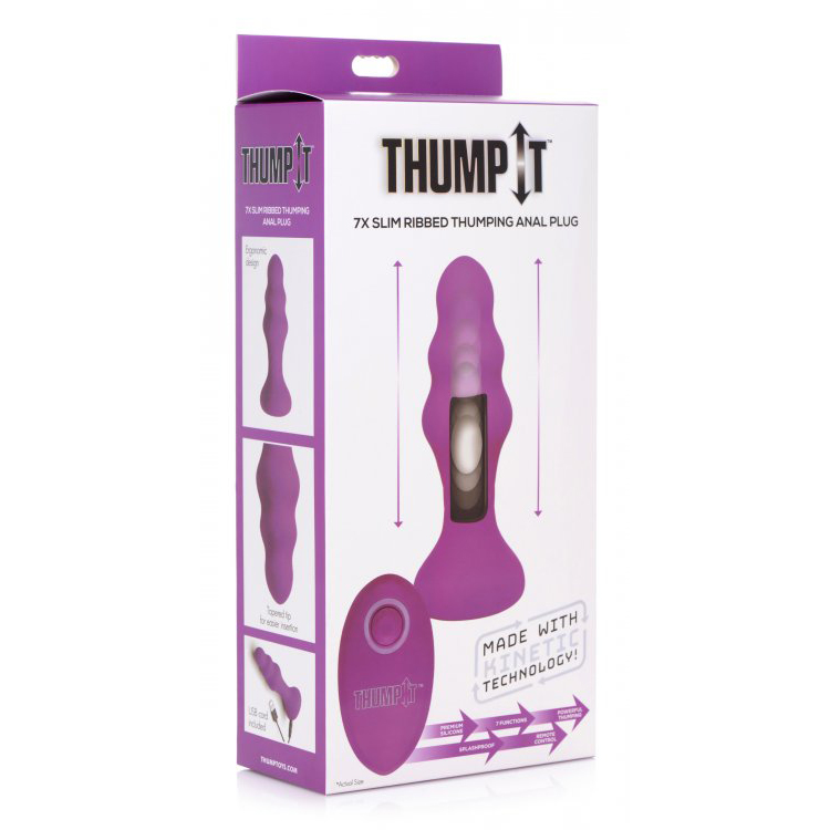 Thump-It Slim Ribbed Thumping Anal Plug
