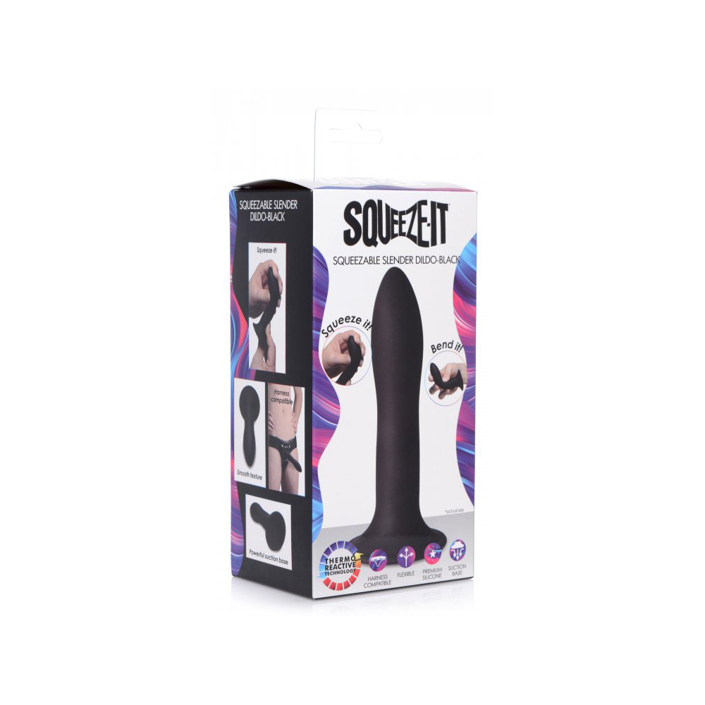 Squeeze-It Squeezable Slender Dildo Black