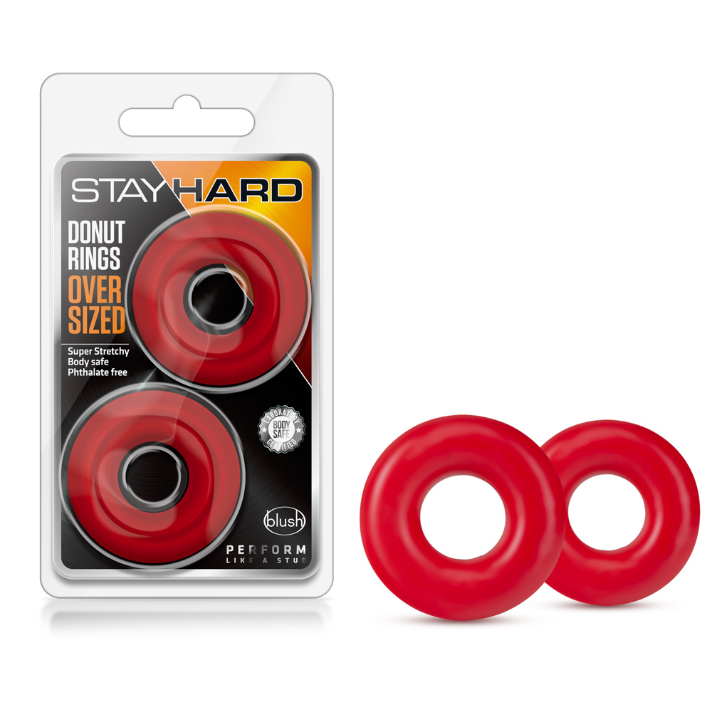 Stay Hard Donut Rings Oversized Red