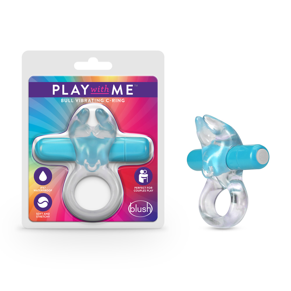 Play With Me Bull Vibrating C-Ring Blue