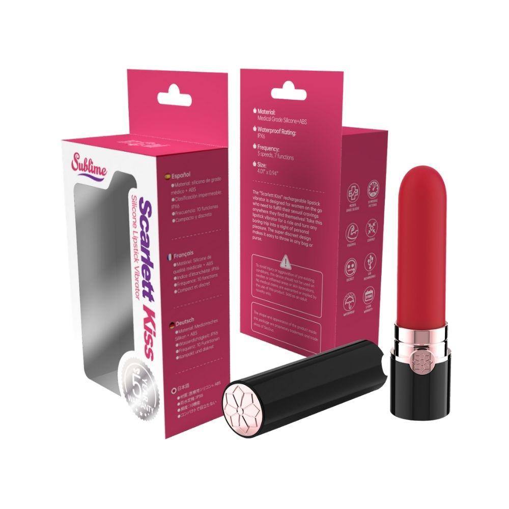 Sublime Scarlett Kiss Silicone Lipstick Vibrator Red