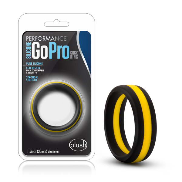 Performance Silicone Go Pro Cock Ring Black/Gold/Black