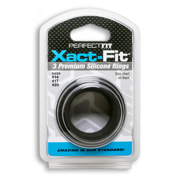 Xact-Fit Silicone Rings #14, #17, #20 Black
