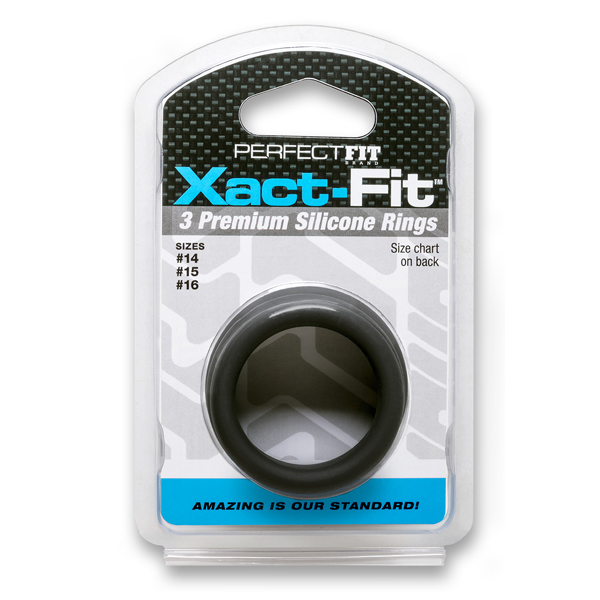 Xact-Fit Silicone Rings #14, #15, #16 Black