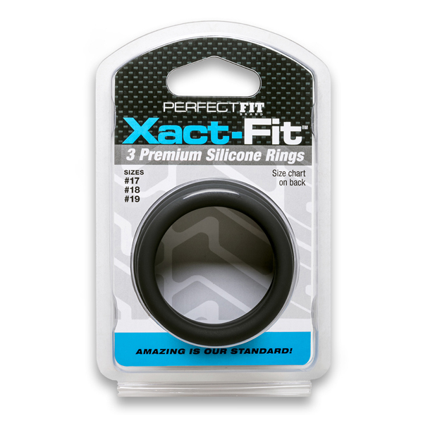 Xact-Fit Silicone Rings #17, #18, #19 Black
