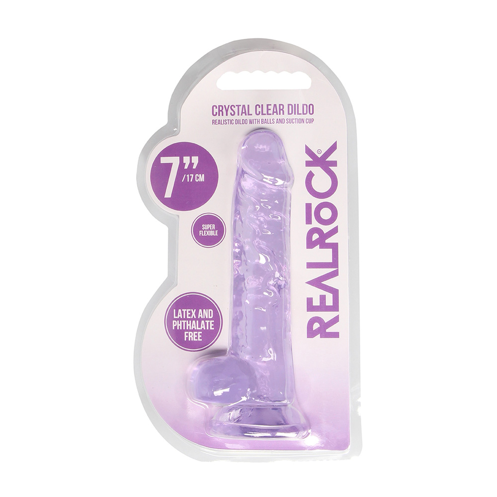 Realrock 7" Realistic Dildo With Balls Purple