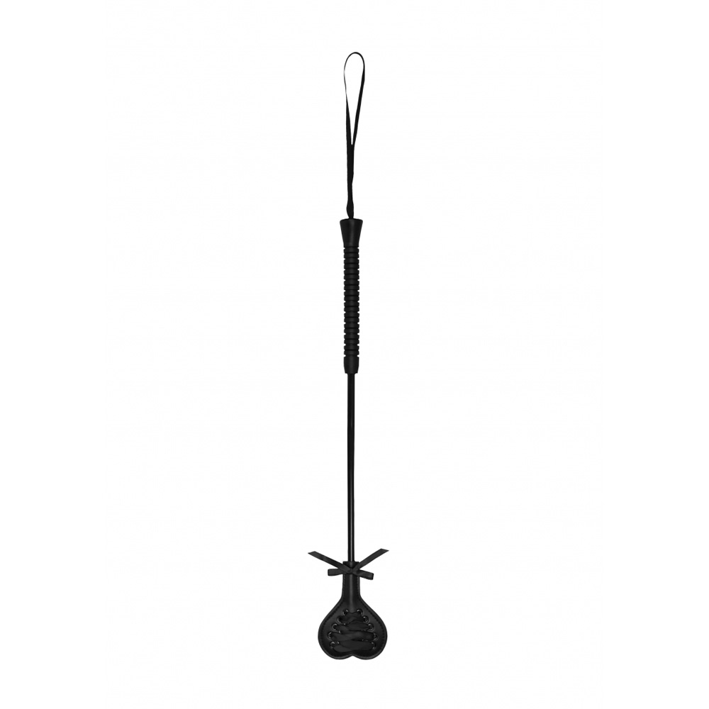 Ouch! Crop Black Heart With Black Lace Large