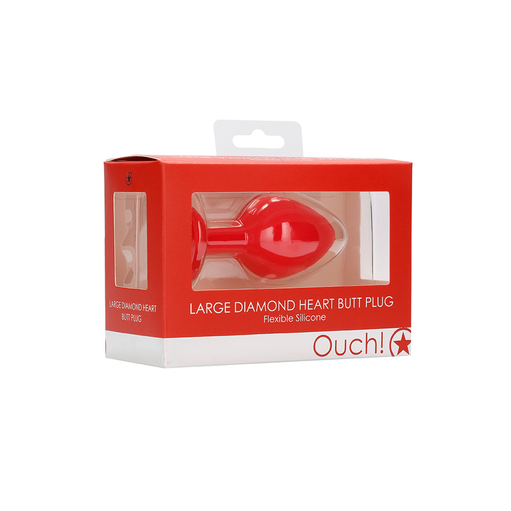 Ouch! Diamond Heart Butt Plug Large Red