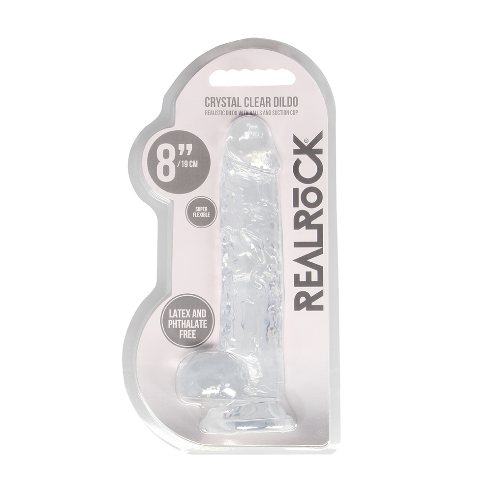 Realrock 8" Realistic Dildo With Balls Transparent