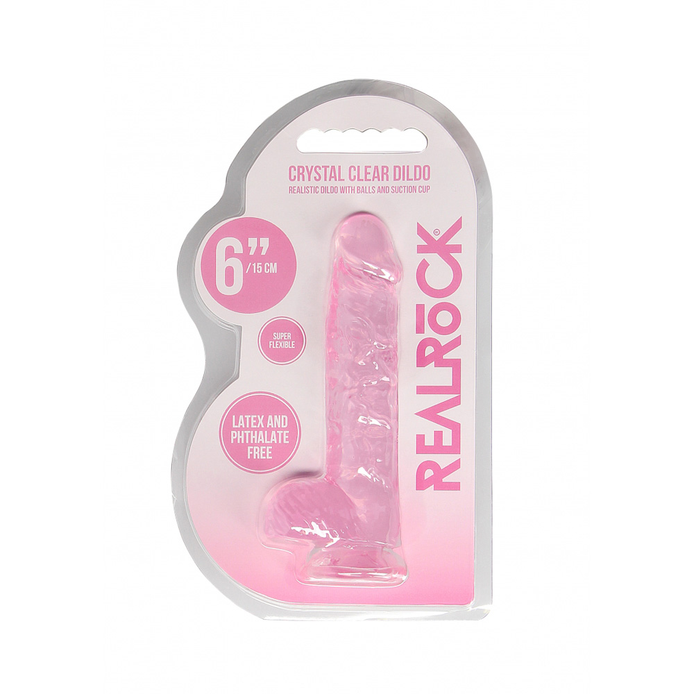 Realrock 6" Realistic Dildo With Balls Pink