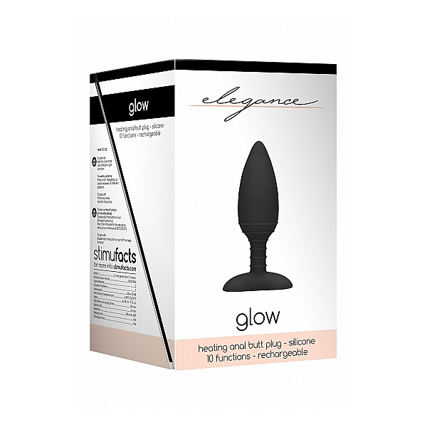 Elegance Heating Anal Butt Plug Glow Black