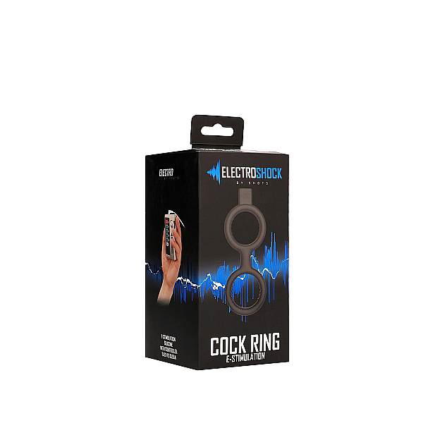 Electroshock E-Stimulation Cock Ring With Ballstrap Black