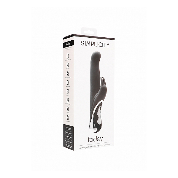 Simplicity Fadey Rechargeable Rabbit Vibrator Black