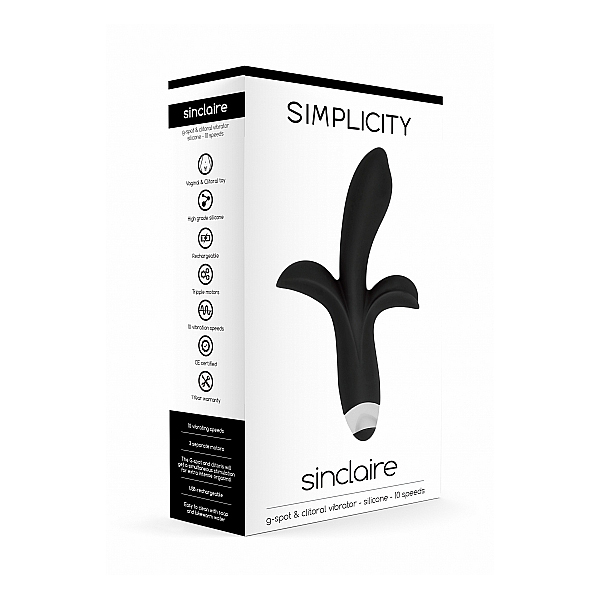 Simplicity Sinclaire G-Spot + Clitoral Vibrator Black