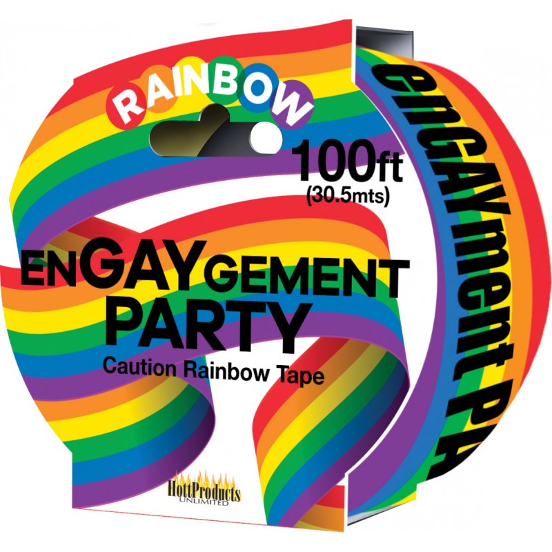 Engaygement Rainbow Style Caution Party Tape 100'