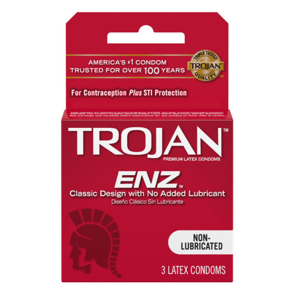 Trojan ENZ Non-Lubricated Condoms 3PK