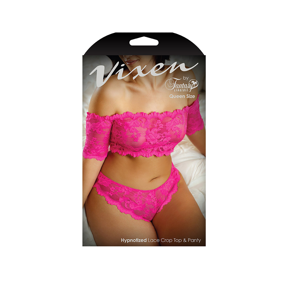 Hypnotized Lace Crop Top & Panty Queen Size