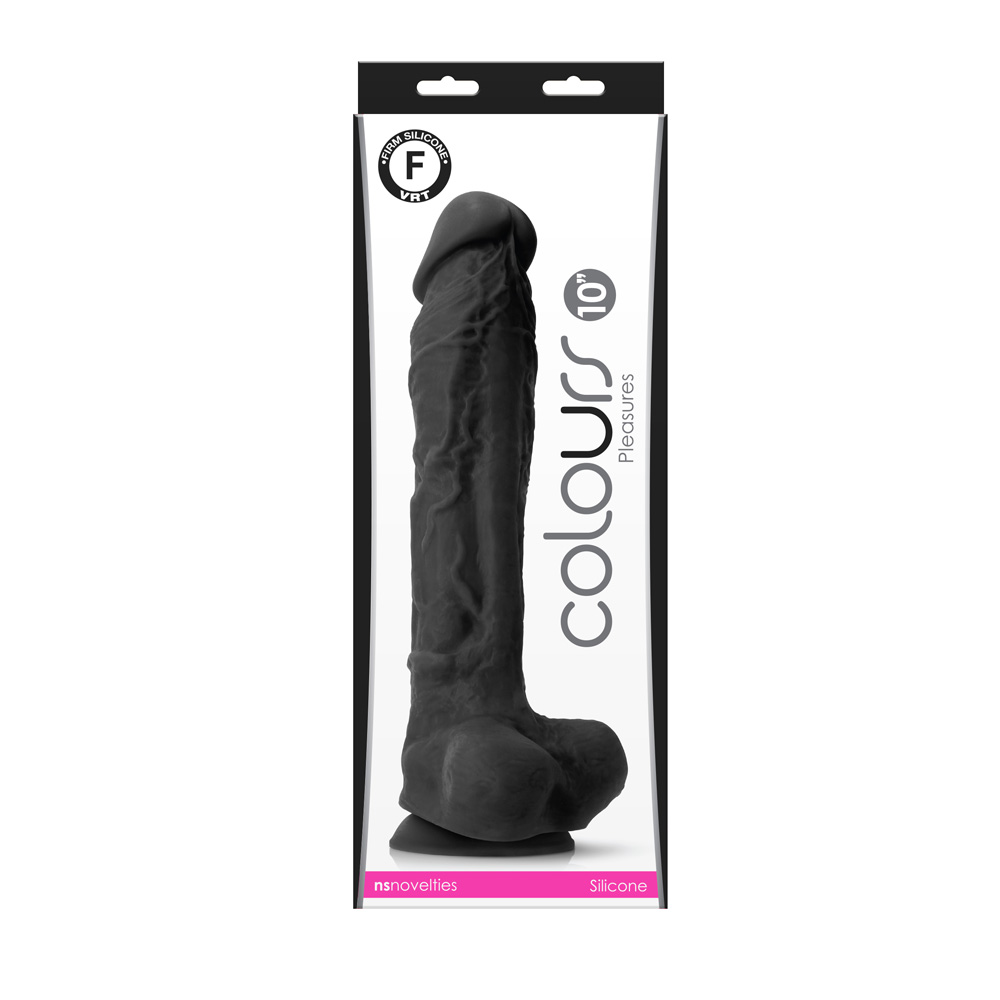 Colours Pleasures 10" Dildo Black