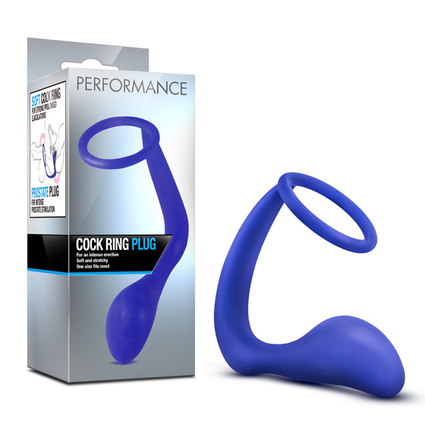 Performance Cock Ring Plug Indigo