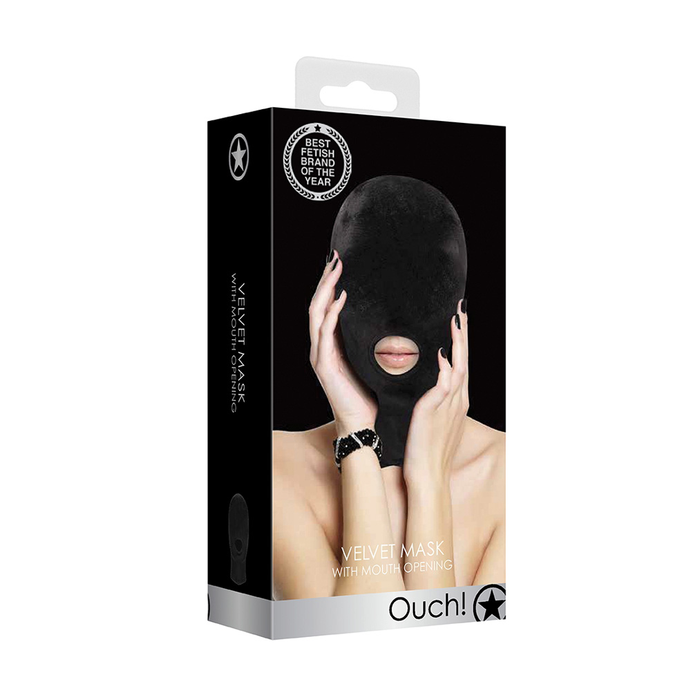 Ouch! Velvet & Velcro Mask With Mouth Opening