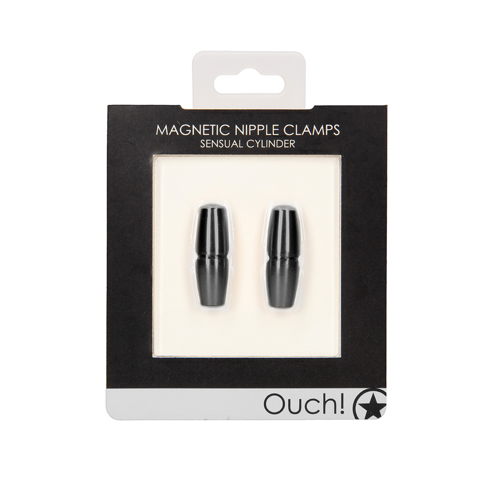 Ouch! Magnetic Nipple Clamps Sensual Cylinder Black