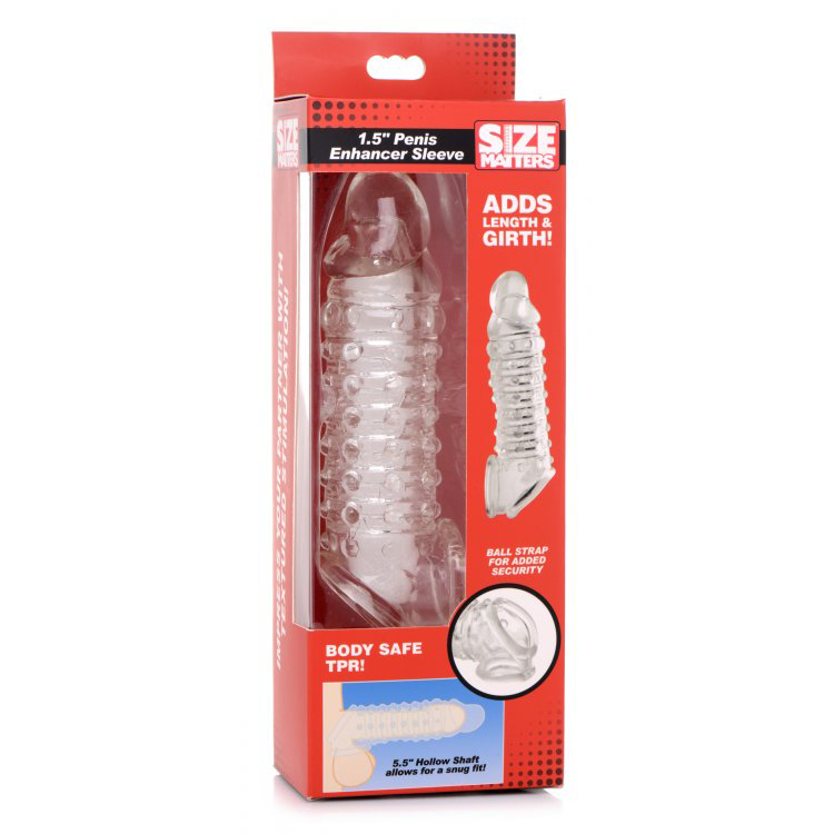Size Matters 1.5" Penis Enhancer Sleeve Clear