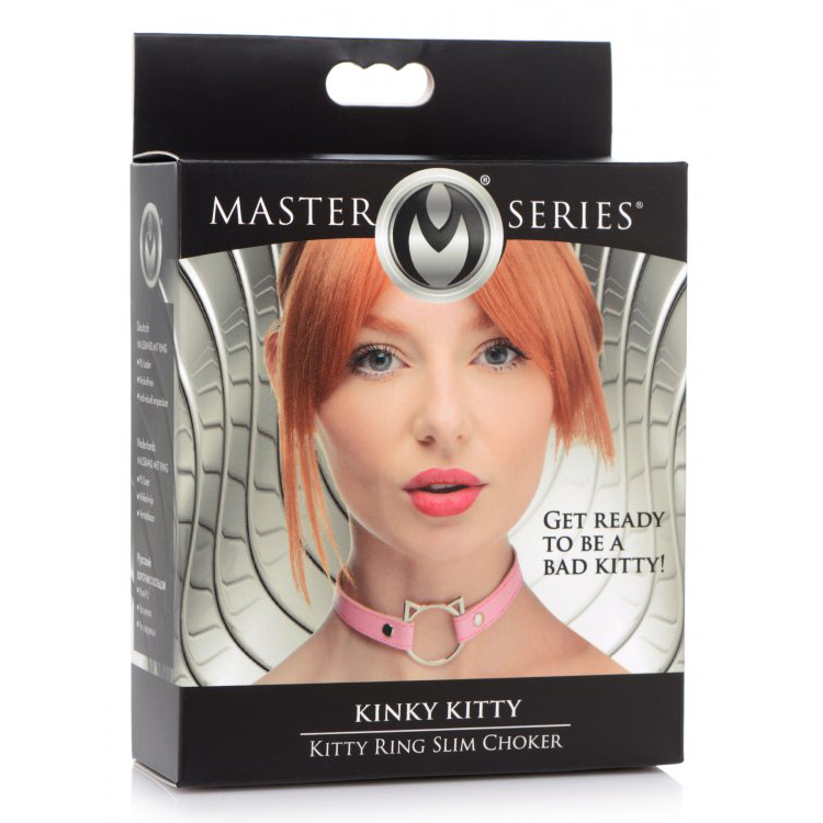 Master Series Kinky Kitty Ring Slim Choker Pink