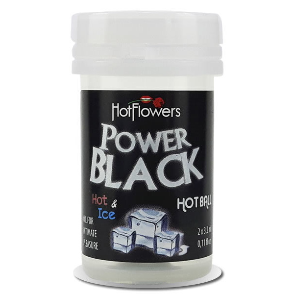 Massage Oil Hot Ball Power Black 2Pk