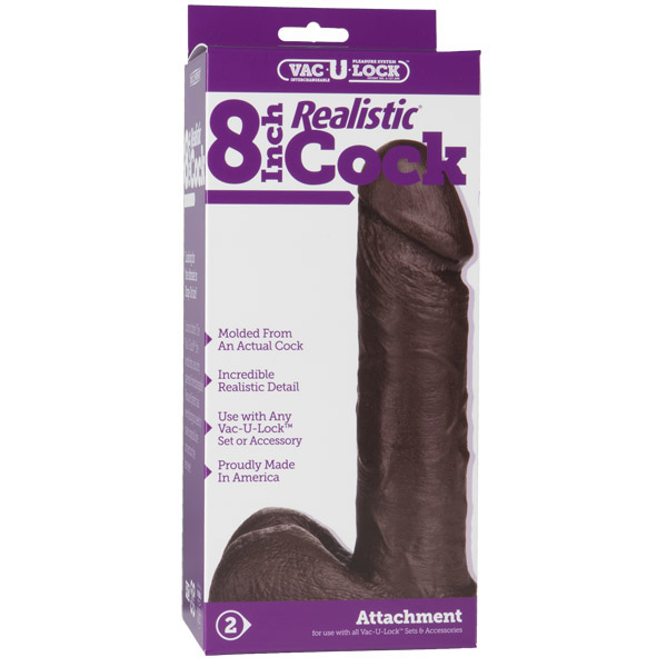 Vac-U-Lock - 8" Realistic Cock Black