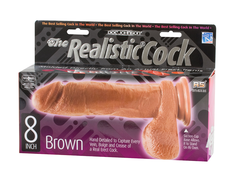 The Realistic Cock - 8" Brown